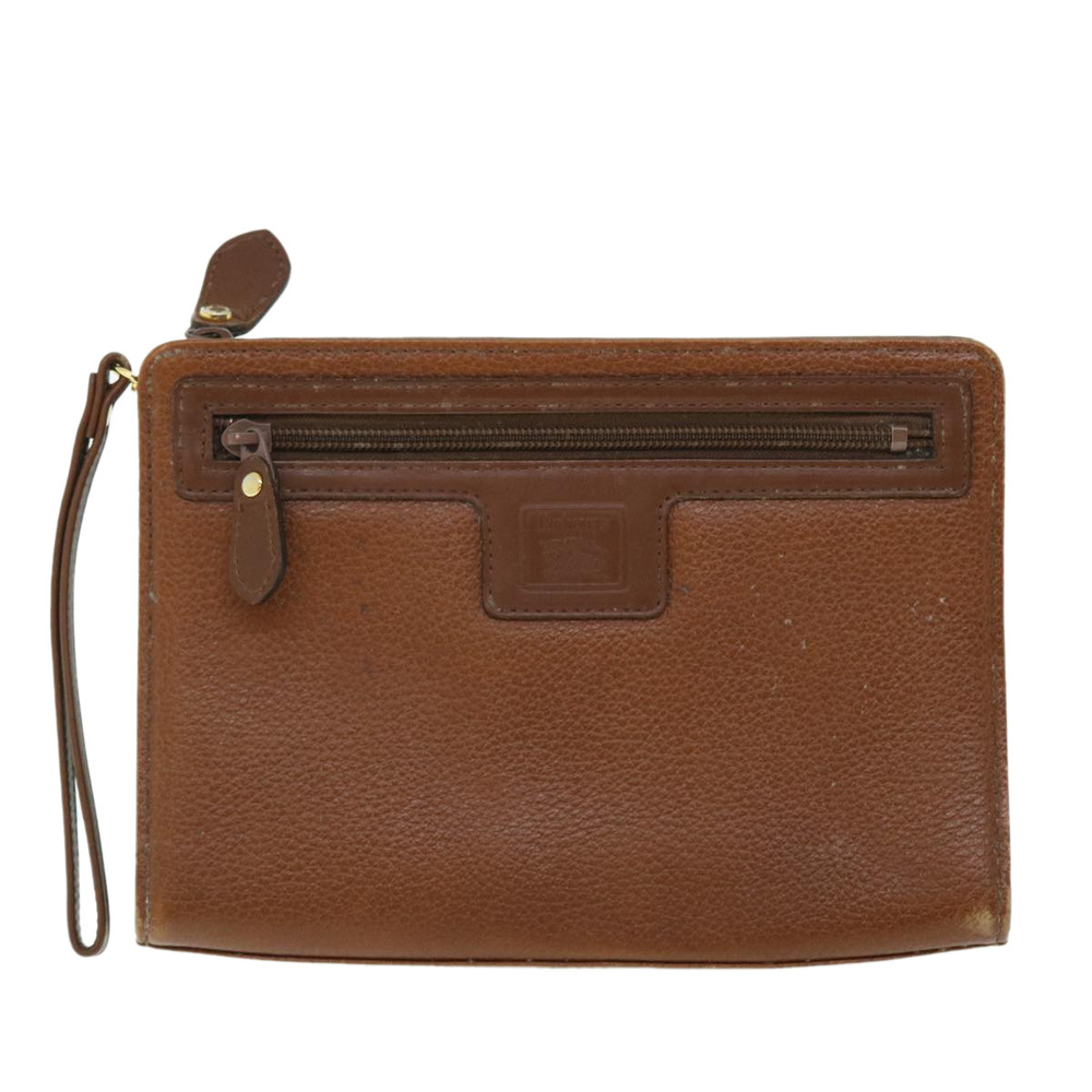 Burberrys Clutch Bag Leather Brown Auth 51663 - Picture 13 of 16